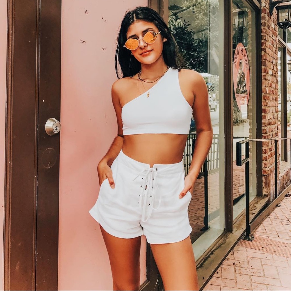 LF one shoulder crop top